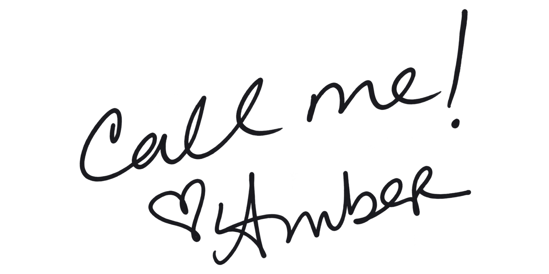 Amber's handwritten signature — Call me!